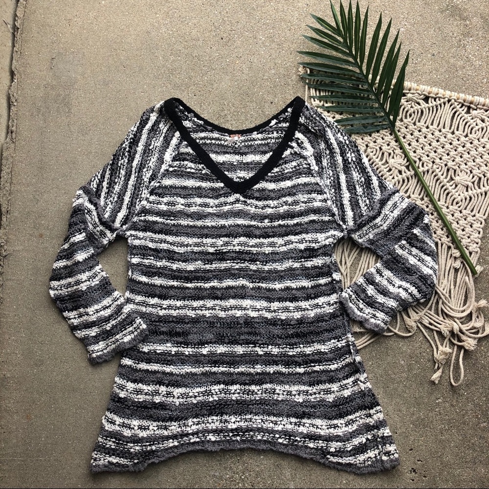Free People Striped Pullover Sweater Size Large